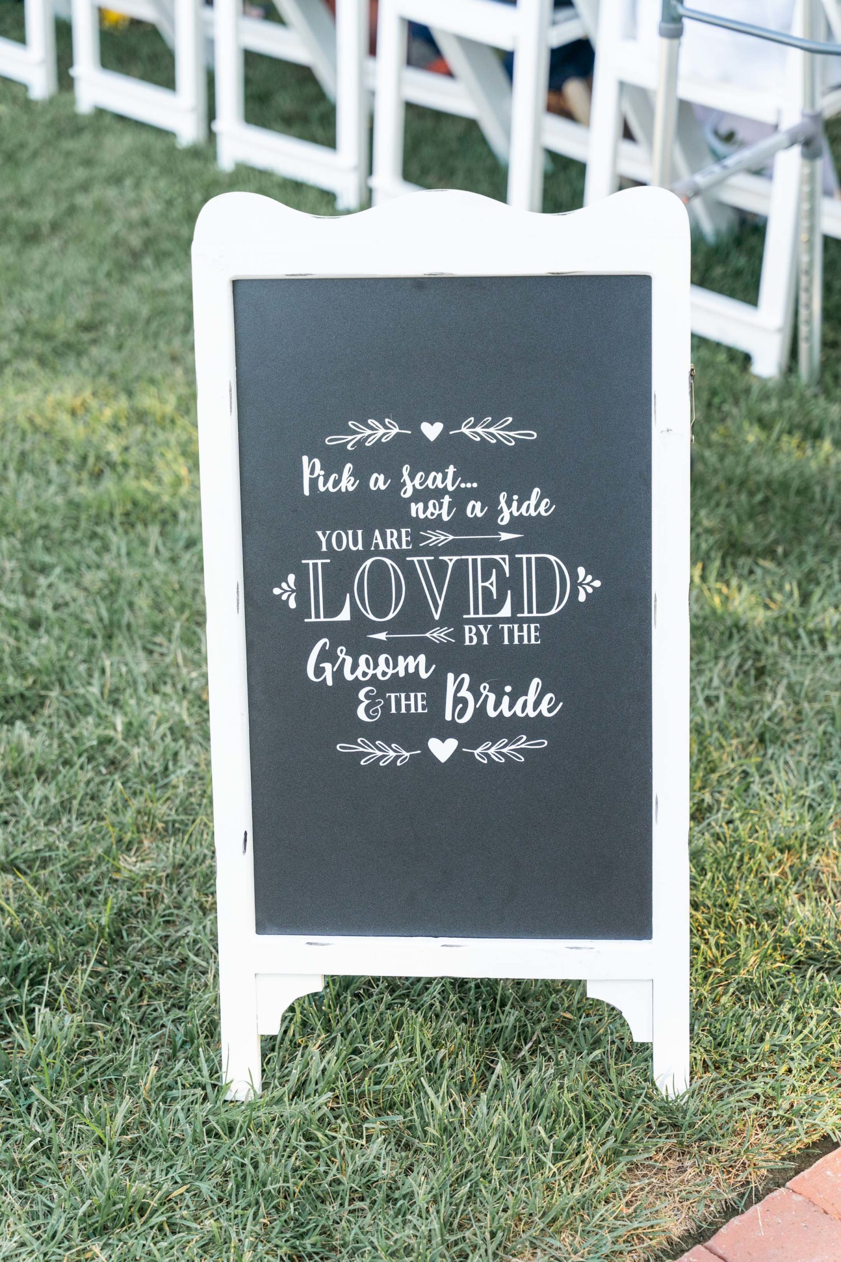 Welcome Pick a Seat Not a Side Wedding Sign Graphic by Nicole